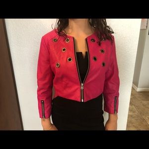 Body Central 80s style pink jacket